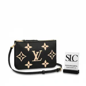 Bicolor Monogram Print Double Zip Pochette Crossbody Bag M80787
