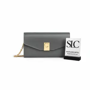 C Clasp Wallet on a Chain in Smooth Calfskin 10B903