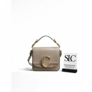 C Logo Mini Leather Top Handle Crossbody Bag S193