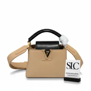 Capucines Mini Top Handle Bag in Taurillon Python Leather N97075