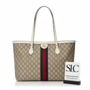 Classic Monogram Stripe Medium Top Handle Tote Bag 631685