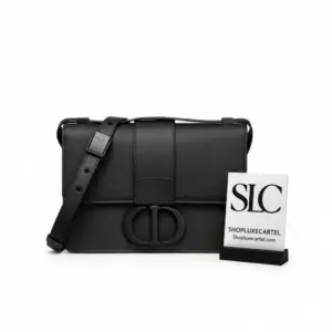 Classic Montaigne Flap Shoulder Bag in Grained Calfskin M9203