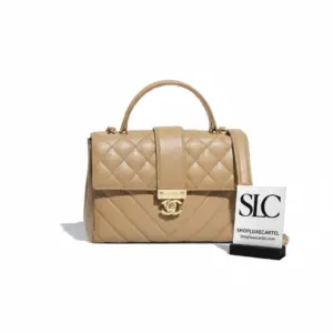 Classic Quilted Calfskin Leather Flap Top Handle Bag AS0804