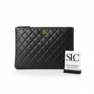 Classic Quilted Leather Small Top Zip Pouch 31530