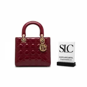 Classic Quilted Patent Calfskin Top Handle Handbag M0565
