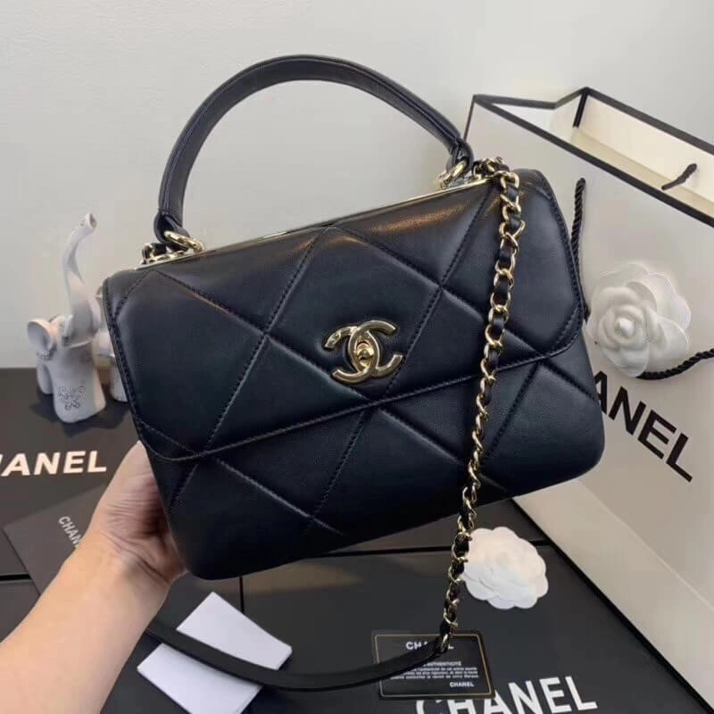 Classic-Quilted-Small-Flap-Bag-With-Top-Handle-A92236-Black-Classic-Quilted-Small-Flap-Bag-With-Top-Handle-A92236-Black-1.webp