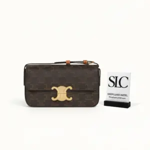 Classic Shoulder Bag in Monogram Canvas and Calfskin Leather 194142