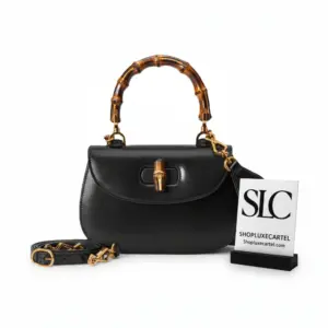 Classic Small Top Handle Bag with Bamboo Handle 675797