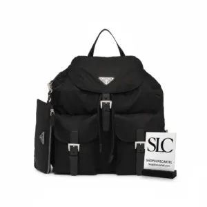 Classic Style Medium Nylon Travel Backpack with Pockets 1BZ811