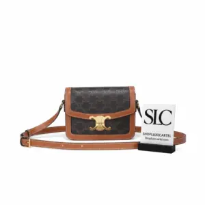 Classic Teen Triomphe Shoulder Bag in Monogram Canvas and Leather 188882