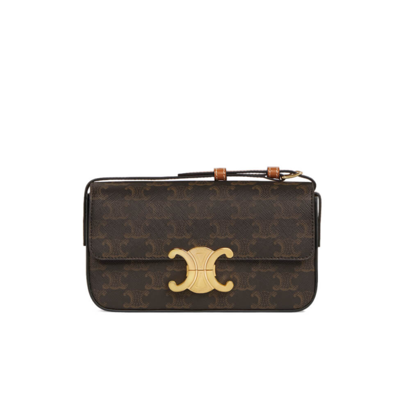 Classic-Triomphe-Monogram-Print-Shoulder-Bag-with-Calfskin-194142-Tan-Classic-Triomphe-Monogram-Print-Shoulder-Bag-with-Calfskin-194142-Tan-1.webp