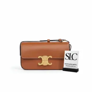 Classic Triomphe Shoulder Bag in Natural Calfskin Tan 194143