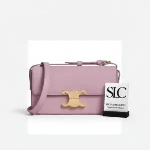Classic Triomphe Shoulder Bag in Shiny Calfskin Lavender Grey 194143