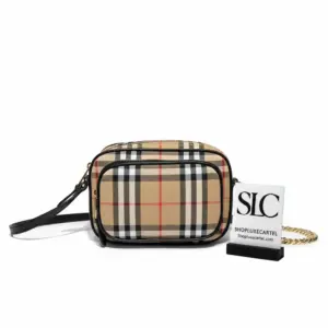 Classic Vintage Check Cotton Crossbody Camera Bag 80159461