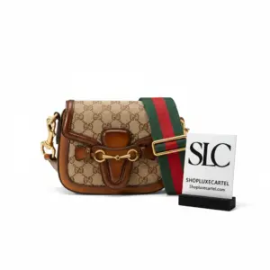 Classic Web Monogram Print Canvas Crossbody Shoulder Bag 384821