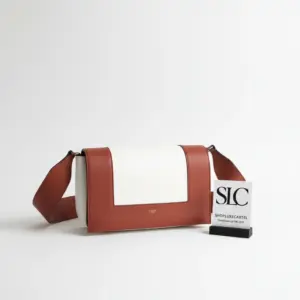 Colorblock Frame Medium Two-Tone Leather Shoulder Bag 180263