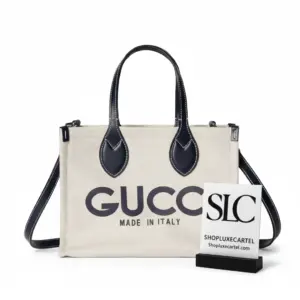 Compact Tote Bag with All-Over Signature Letter Print 772144
