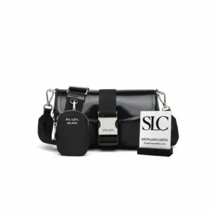 Convertible Pocket Bag in Nylon and Brushed Leather 1BD295