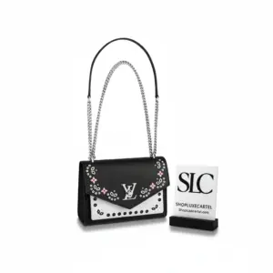 Crossbody Flap Shoulder Bag with Silver-Tone Lock Detail M53954