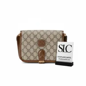 Crossbody Mini Shoulder Bag with Interlocking Logo Monogram Print 671620
