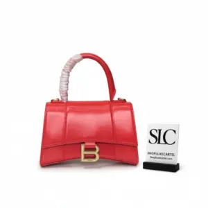 Curvy Silhouette Hourglass XS Top Handle Shiny Calfskin Tote