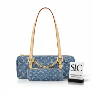 Cylinder Monogram Denim Papillon Shoulder Bag M46830