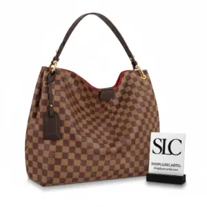 Damier Ebene Print Graceful MM Shoulder Hobo Bag N44045