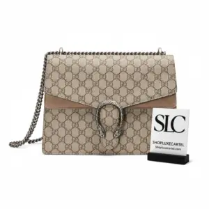 Dionysus Medium GG Canvas Shoulder Bag with Chain Strap 403348