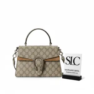 Dionysus Small Top Handle Bag with Taupe Suede Trim 739496