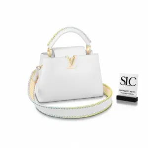 Elegant Capucines BB Top Handle Crossbody Bag White M57941