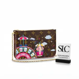 Elegant Monogram Print Double Zip Crossbody Pochette Bag M69744