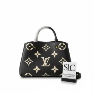 Embossed Monogram Leather Montaigne Top Handle Tote Bag M45499