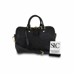 Embossed Monogram Print Speedy Crossbody Satchel Bag 30 M42406