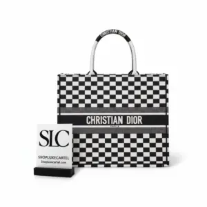 Embroidered Canvas Monogrammed Two-Tone Carryall Tote Bag M1286