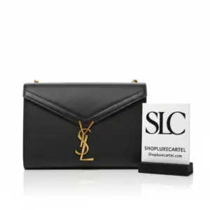 Envelope Style Cassandra Wallet On Chain In Grained Leather 582334