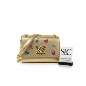 Epi Leather Twist Lock Shoulder Bag Gold MM M52891