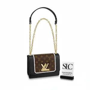 Epi Leather Twist Lock Shoulder Handbag in Black M44837