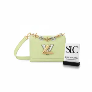 Epi Leather Twist PM Shoulder Bag with Monogram Flowers Chain