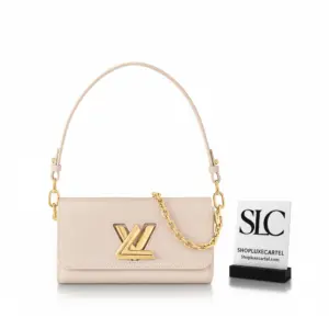 Epi Leather Twist West Shoulder Bag in Quartz White M24550