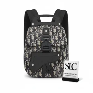 Equestrian Style Mini Saddle Backpack in Navy Jacquard 1AD086