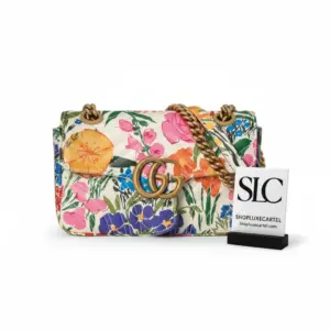 Floral Print Quilted Mini Shoulder Bag with Chain 446744