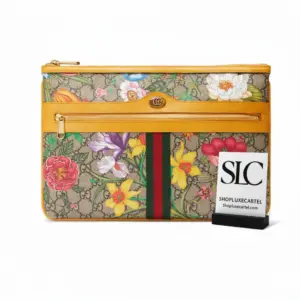 GG Flora Print Ophidia Style Travel Pouch 517551