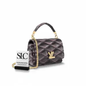 GO-14 MM Quilted Malletage Crossbody Bag in Black Pink M23569