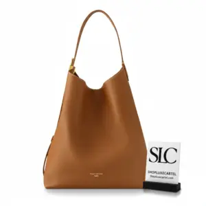 Grained Calfskin Low Key Hobo Shoulder Bag MM Brown M24974