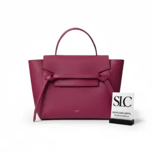 Grained Calfskin Micro Top Handle Bag in Burgundy 189153