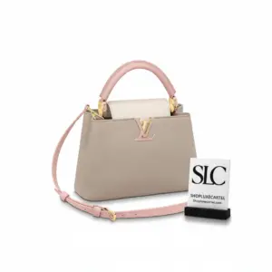 Grained Leather Top Handle Satchel Handbag for Women M57223