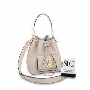 Grained Leather Turn Lock Drawstring Bucket Shoulder Bag M57687 M57688 M57689