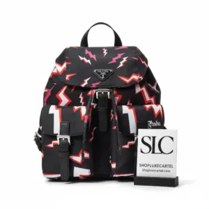 Graphic Lightning Print Nylon Small Travel Backpack 1BZ677