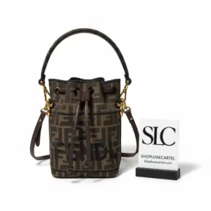 Graphic Print Fabric Mon Tresor Mini Bucket Bag 8BS010