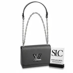 Gray Epi Leather Twist Lock Shoulder Handbag MM M56530